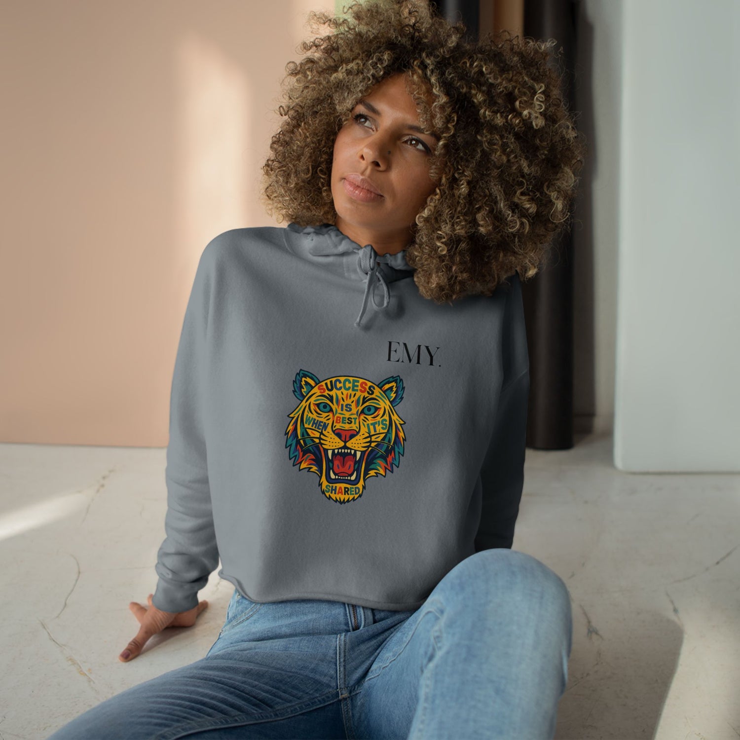 Bold Tiger Crop Hoodie Women Limited Edition